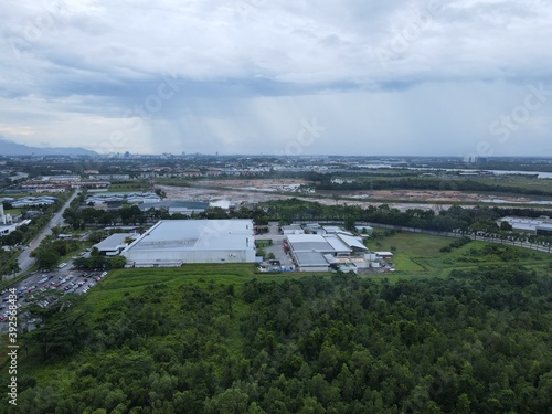 Kuching, Sarawak / Malaysia - November 14, 2020: The Samajaya Light Industrial Zone where all the major electronics, solar and semiconductor plants are located photo