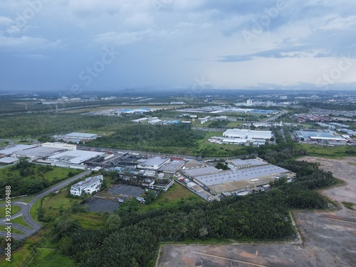 Kuching, Sarawak / Malaysia - November 14, 2020: The Samajaya Light Industrial Zone where all the major electronics, solar and semiconductor plants are located photo