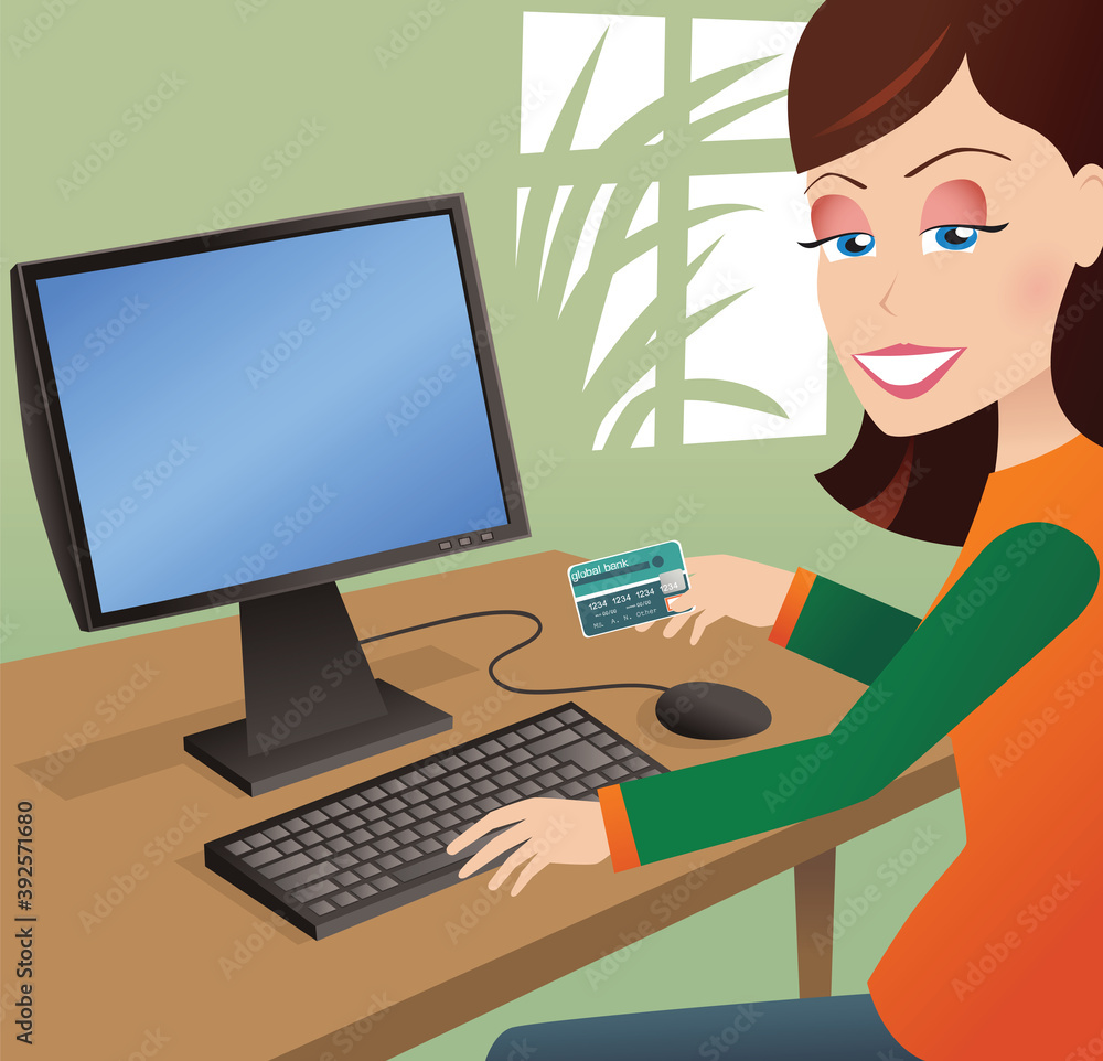 Girl online shopping