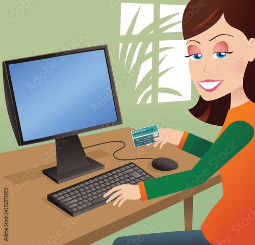 Girl online shopping