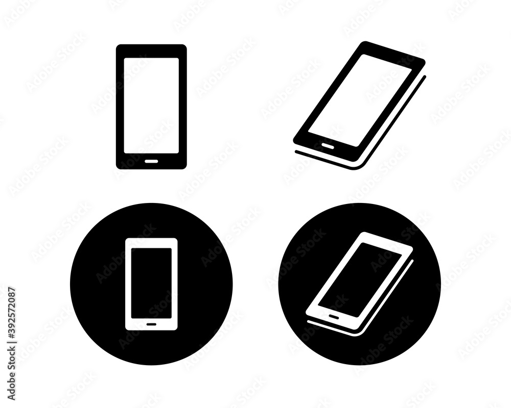 スマホ スマートフォンのアイコンセット アンドロイド 携帯 イラスト シンプル 携帯電話 マーク Stock ベクター Adobe Stock