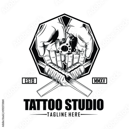 tattoo studio logo template