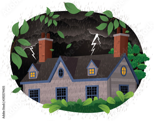 Stormy night scene