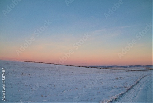 snowfield. snow glade at sunset.winter background © Марина Бронникова
