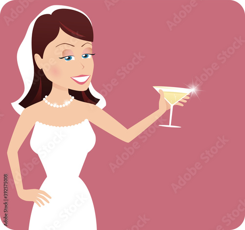 Wife making wedding toast