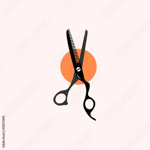 hair scissor, hair thinning shears icons, vector illustrations