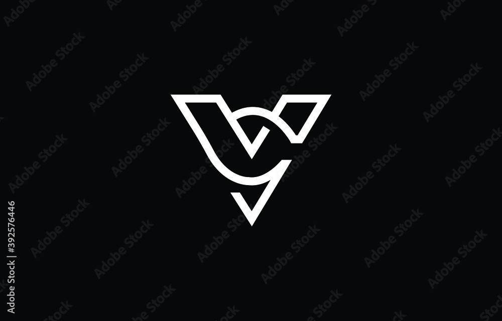 VC CV V C Logo Design Concept With Background Initial Based Creative