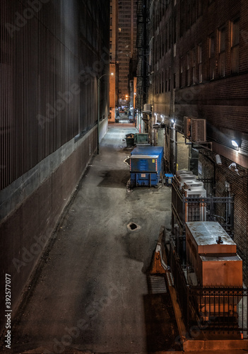 dark empty alley at night