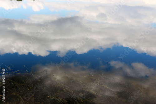 Reflection of the sky on the water.