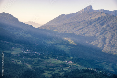 Terraced rice fields in Y ty, Sapa, Laocai, Vietnam prepare the harvest