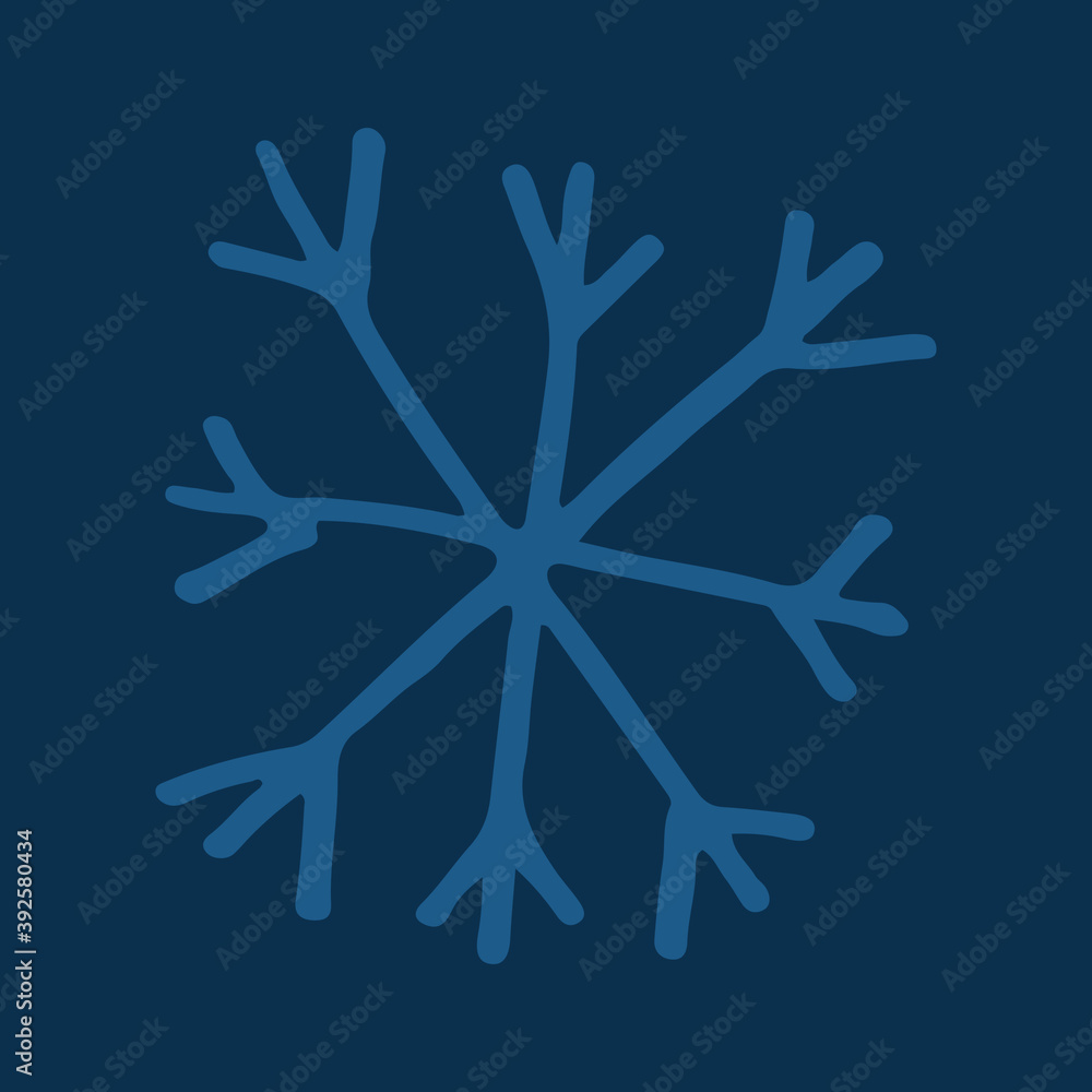Snowflake simple doodle illusatration. Hand drawn snow element isolated on white background. Winter season, Christmas celebration Snowflake simple doodle illusatration. Hand drawn snow element isolated on white background. Winter season, Christmas celebration