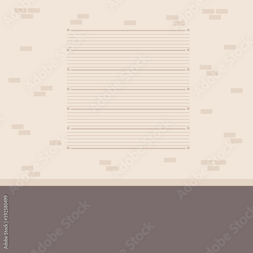 Height grid for mugshot flat color vector illustration. Place to photograph criminal suspect. Photo shot of arrested convict. Police station 2D cartoon interior with wall chart on background