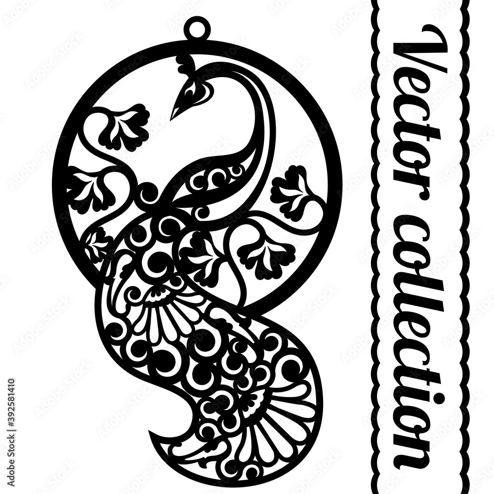 Fototapeta premium patterns of christmas balls for laser cutting