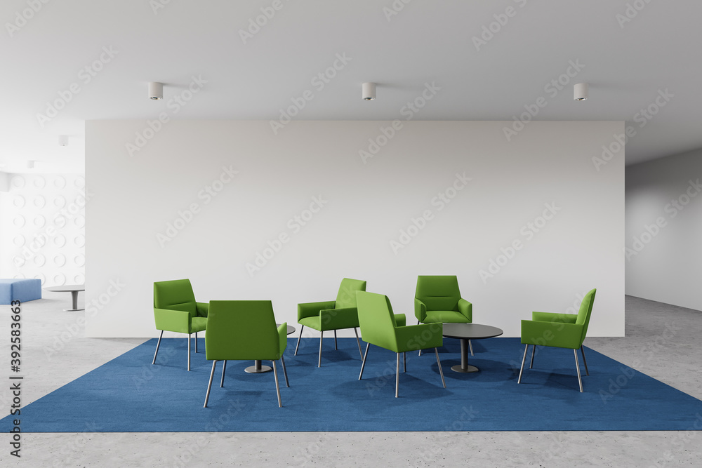 Fototapeta premium White office waiting room interior with armchairs