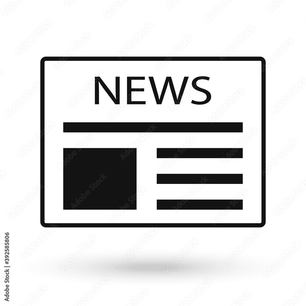 Newspaper breaking news line art icon for apps and websites. Newspaper breaking news line art icon for apps and websites.