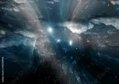 galaxy in a free space. 3D rendering