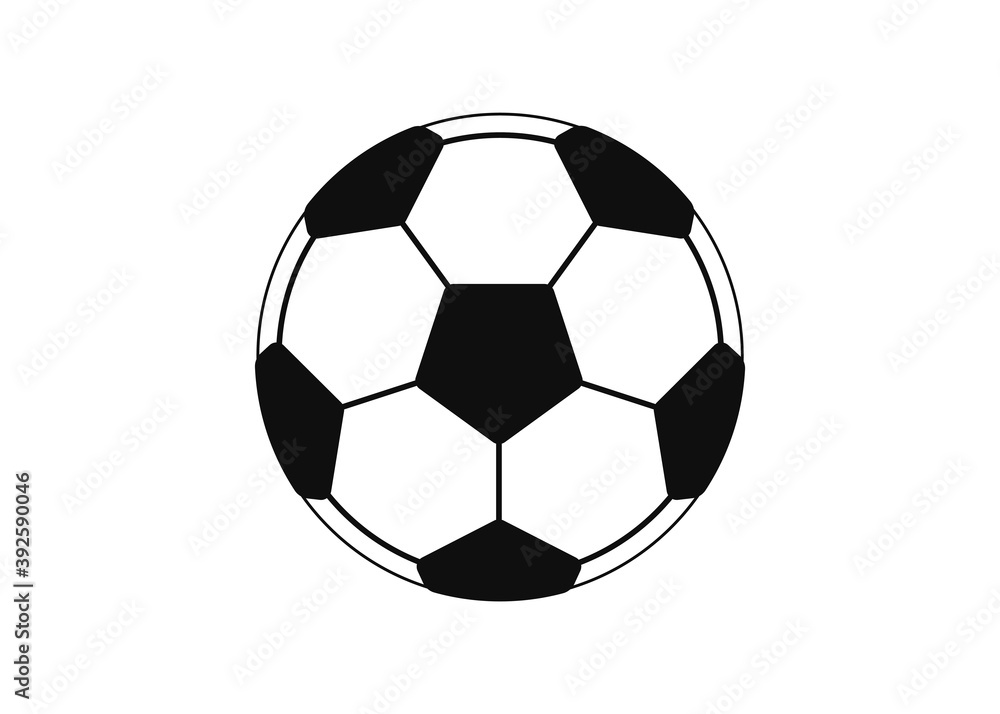 Soccer ball icon. Flat design. Vector illustration.