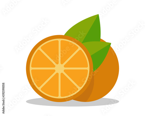 Orange tropical fruit icon in flat simple style. Vector illustration