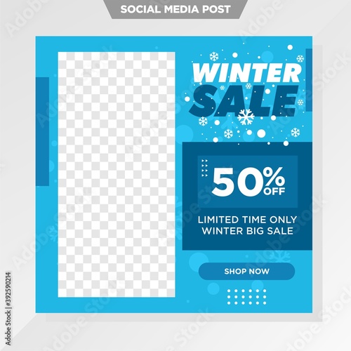 winter sale social media template for fashion business.
