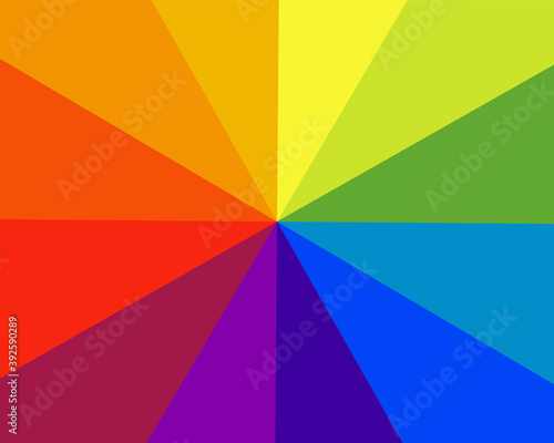 Rainbow color radial background. Vector abstract colour backdrop.