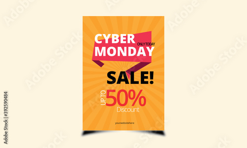 Flyer Design for Cyber Monday Big Discount Offer. Social media design.