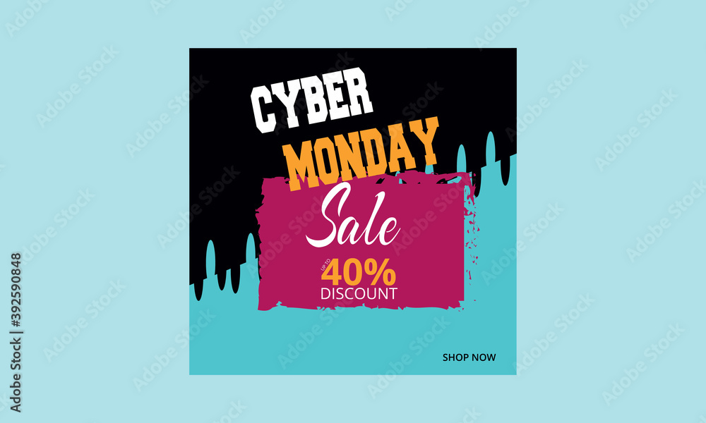Fototapeta premium November Shopping Discount Offer Cyber Monday. Web template set.