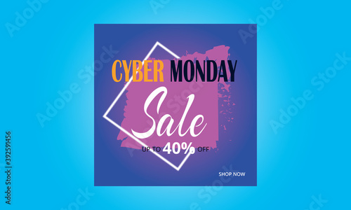 Offer for Cyber Monday Shopping day sales Social media design. sale banner template design.