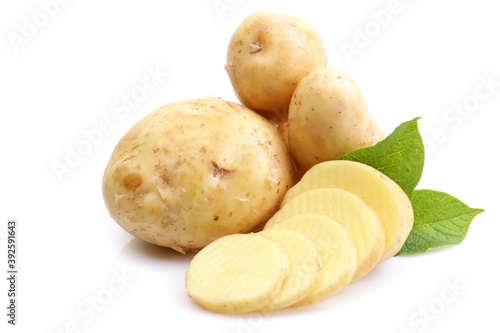Potatoes on white background