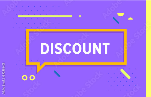 DISCOUNT in design banner. vector template for web, print, presentation . Simple banner with minimal phrase. Trendy flat geometric print. Creative vector stock decoration.