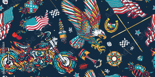 Wallpaper Mural Bikers pattern