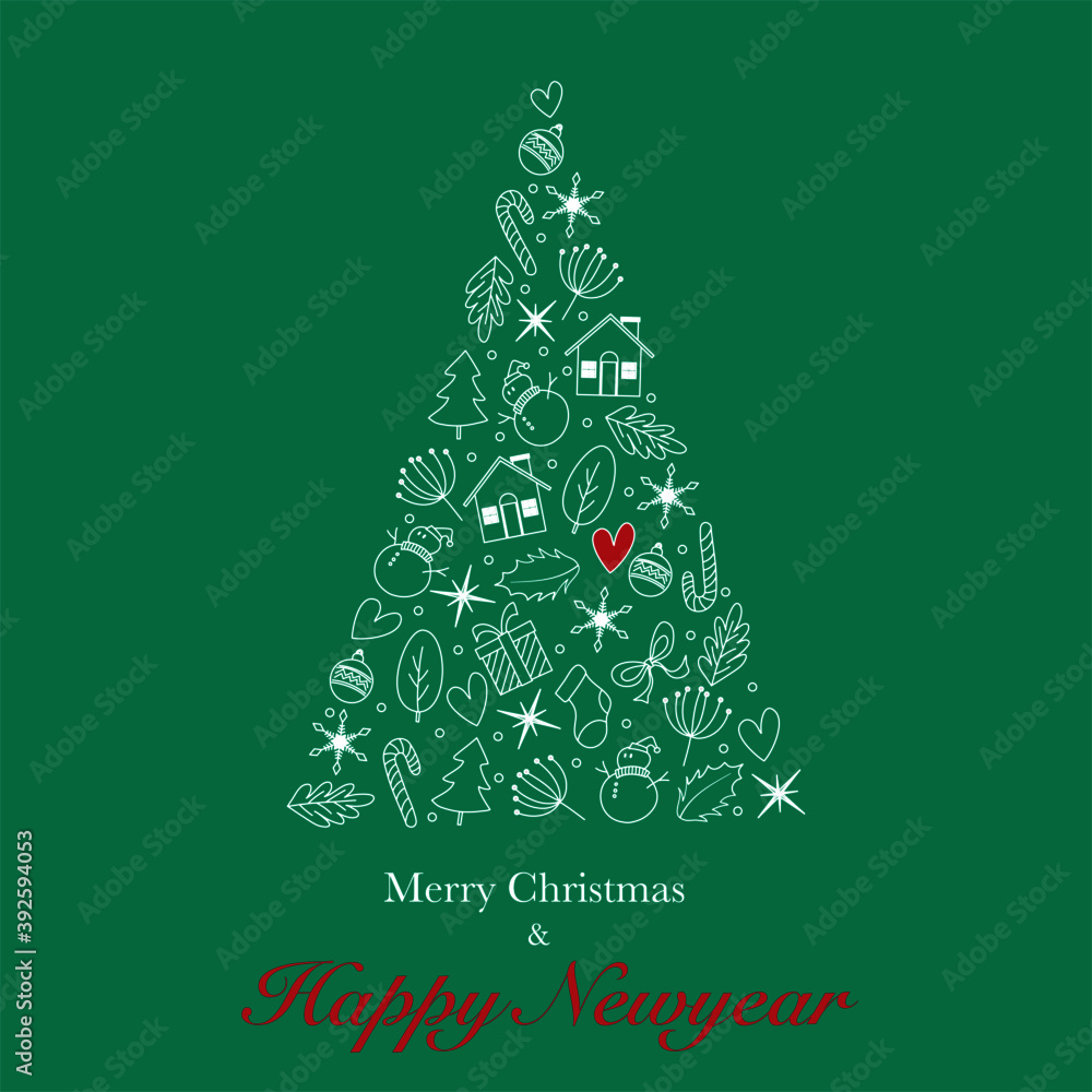 christmas card with christmas tree christmas card with christmas tree