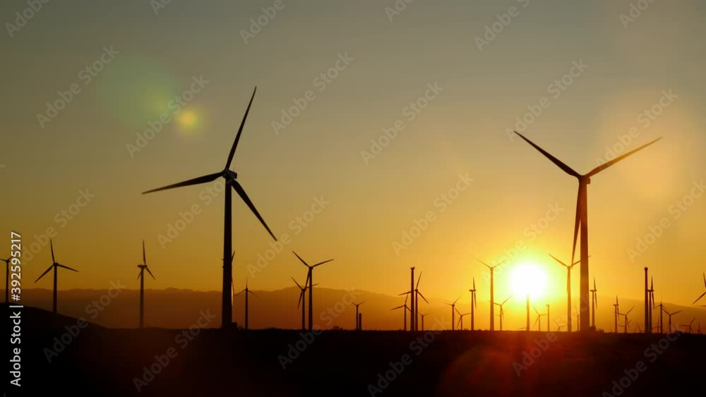 Sunrise and wind turbines in Southern California near Palm Springs Sunrise and wind turbines in Southern California near Palm Springs