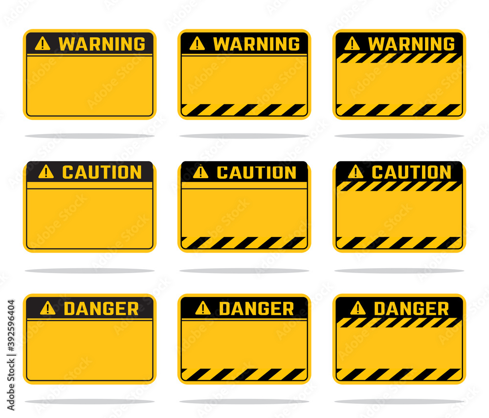 yellow warning danger caution template yellow warning danger caution template