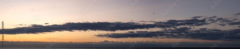 (千葉県-風景パノラマ)房総から望む朝の太平洋側風景４
