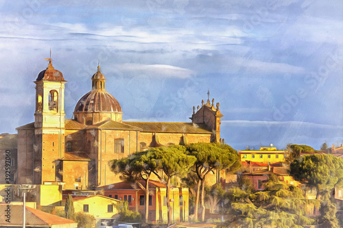 Santa Maria della Trinita church colorful painting