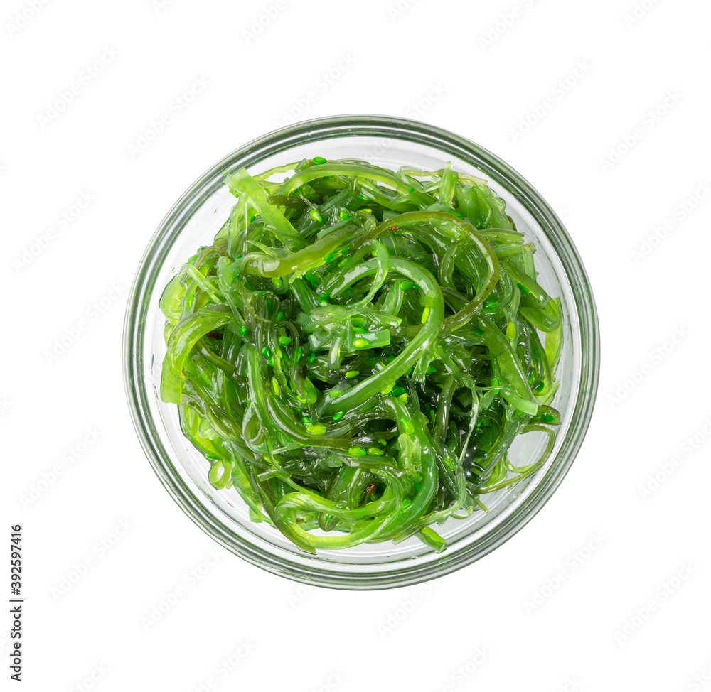 Chukka Seaweed Salad Isolated on White Background Chukka Seaweed Salad Isolated on White Background