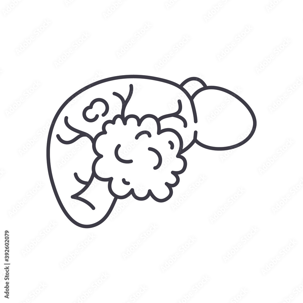 Carcioma icon, linear isolated illustration, thin line vector, web design sign, outline concept symbol with editable stroke on white background. Carcioma icon, linear isolated illustration, thin line vector, web design sign, outline concept symbol with editable stroke on white background.