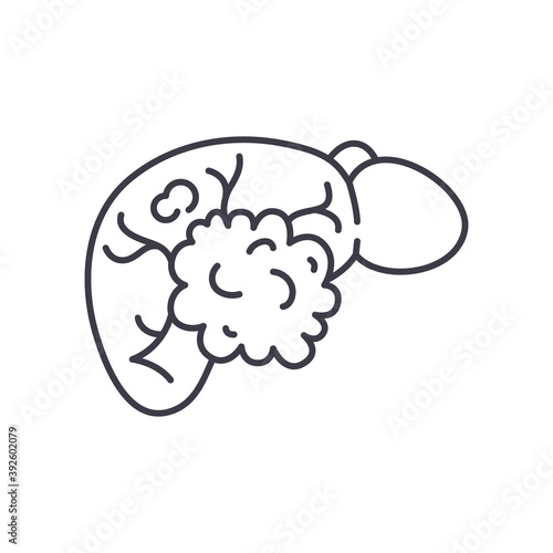 Carcioma icon, linear isolated illustration, thin line vector, web design sign, outline concept symbol with editable stroke on white background.