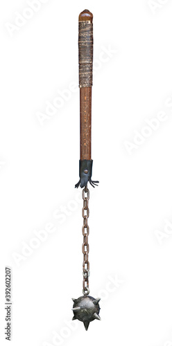 A medieval morning star or flail type weapon.