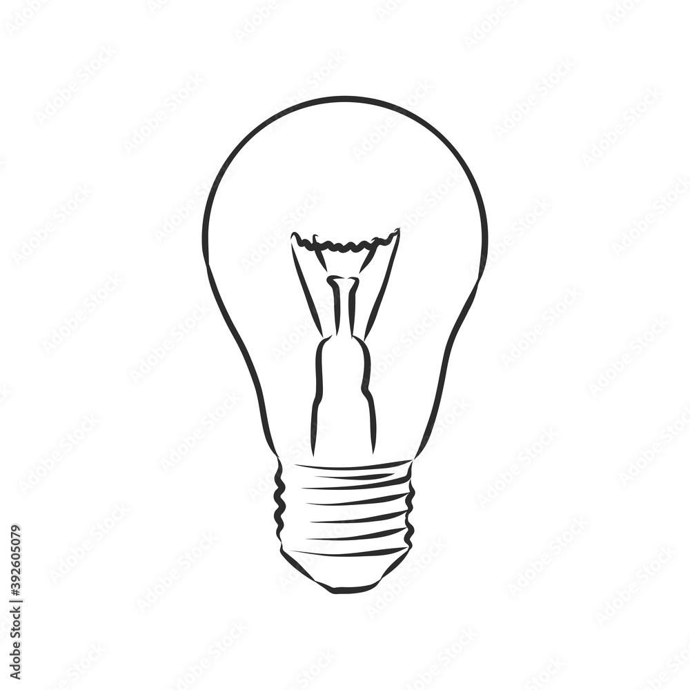 design of light line vector drawing, light bulb vector sketch illustration design of light line vector drawing, light bulb vector sketch illustration
