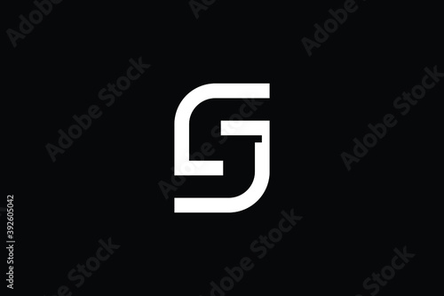 SJ logo letter design on luxury background. JS logo monogram initials letter concept. SJ icon logo design. JS elegant and Professional letter icon design on black background. S J JS SJ