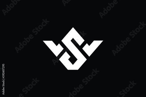 WS logo letter design on luxury background. SW logo monogram initials letter concept. WS icon logo design. SW elegant and Professional letter icon design on black background. S W SW WS