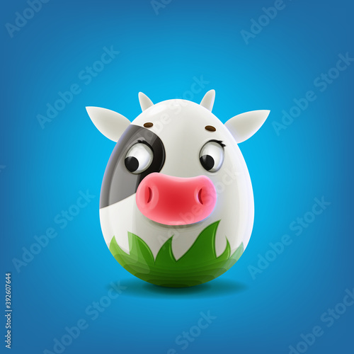 little cow shape of easter egg