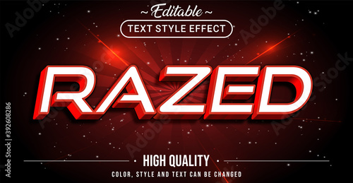 Modern 3D futuristic red text effect - Editable text effect.