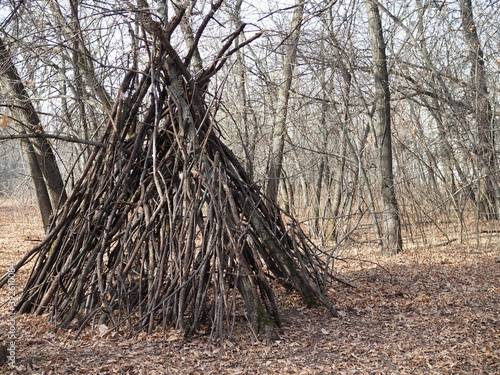 A Forest Shelter Made From All Natural Materials.