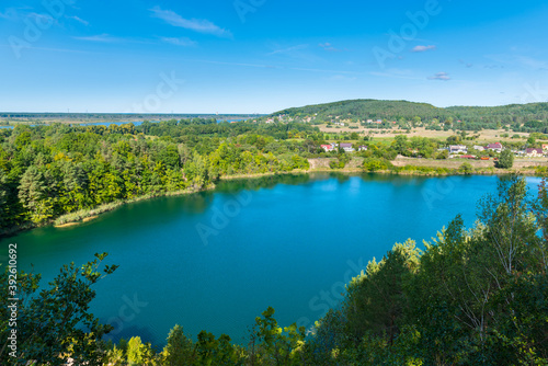Turquoise Lake in Wolinski National Park at sunny day