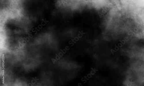 abstract gray smoke overlays realistic dust and white natural effect pattern on black.