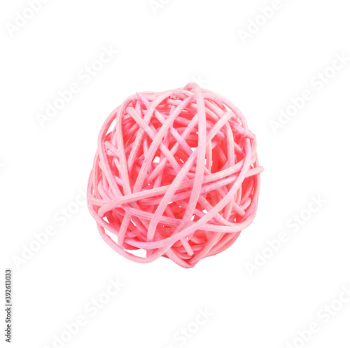 Dry pink rattan ball isolat...