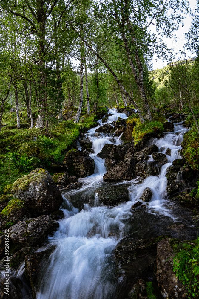 Waterfall with variations and a river Waterfall with variations and a river