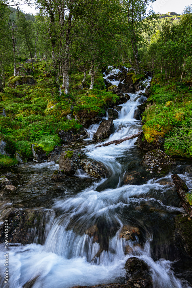 Waterfall with variations and a river